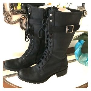 Timberland Black Suede Lace-Up Boots 9